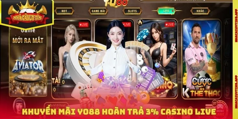 Khuyến mãi YO88 hoàn trả 3% casino live